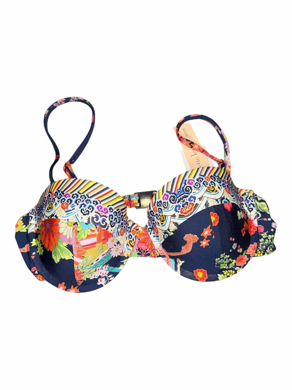 NWT Nanette Lepore kimono floral underwire bikini top size M